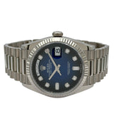 ロレックス ROLEX デイデイト36 128239A ブルーオンブレ ホワイトゴールド メンズ 腕時計