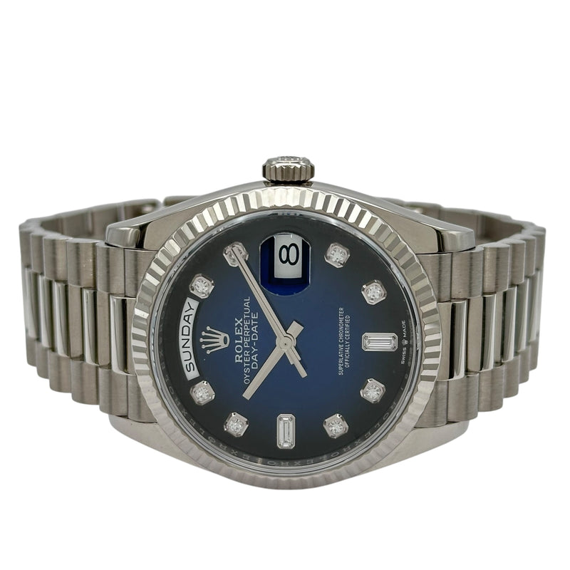 ロレックス ROLEX デイデイト36 128239A ブルーオンブレ ホワイト
