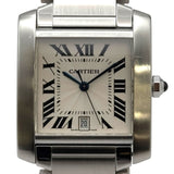 カルティエ Cartier タンク フランセーズ LM W51002Q3 アイボリー ステンレススチール 自動巻き メンズ 腕時計