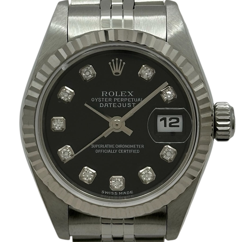 ロレックス ROLEX デイトジャスト 79174G ブラック ホワイトゴールド/ステンレススチール 自動巻き レディース 腕時計 ロレックス ROLEX デイトジャスト 79174G ブラック ホワイトゴールド