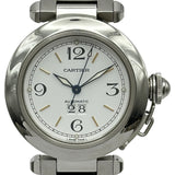 カルティエ Cartier パシャC ビッグデイト W31044M7 ホワイト ステンレススチール 自動巻き レディース 腕時計