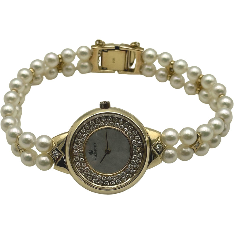 ミキモト MIKIMOTO パールウォッチ 2P20-0550 ホワイトシェル K14
