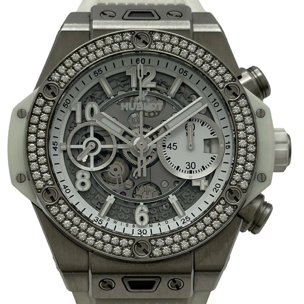 ウブロ HUBLOT ビッグバン ウニコ チタニウム ホワイトダイヤモンド
