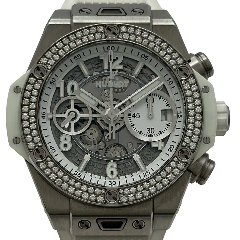 ウブロ HUBLOT ビッグバン ウニコ チタニウム ホワイトダイヤモンド 