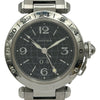 カルティエ Cartier パシャC メリディアン GMT W31049M7 ブラック ステンレススチール 自動巻き レディース 腕時計