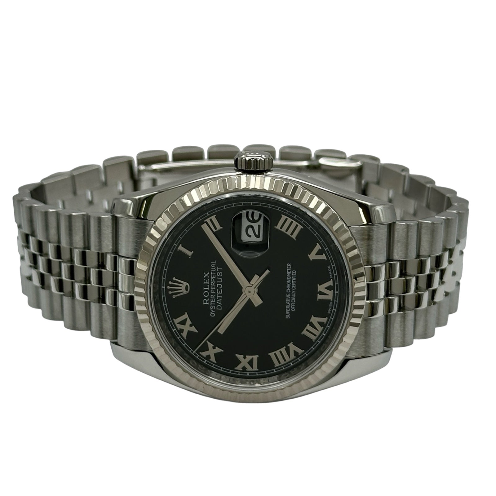 ロレックス ROLEX デイトジャスト36 116234 ブラック ホワイトゴールド