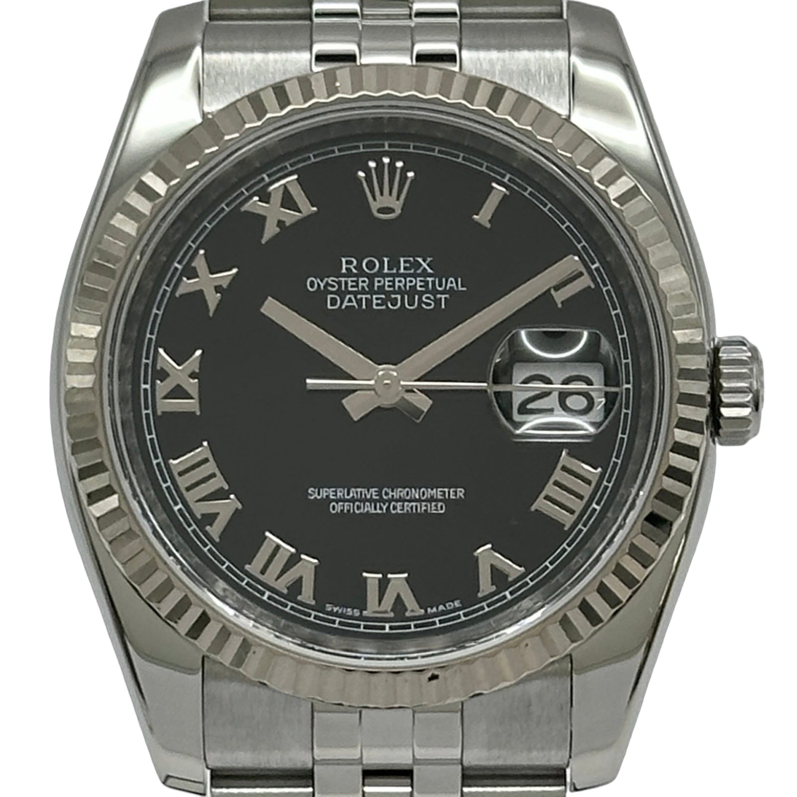 ロレックス ROLEX デイトジャスト36 116234 ブラック ホワイトゴールド