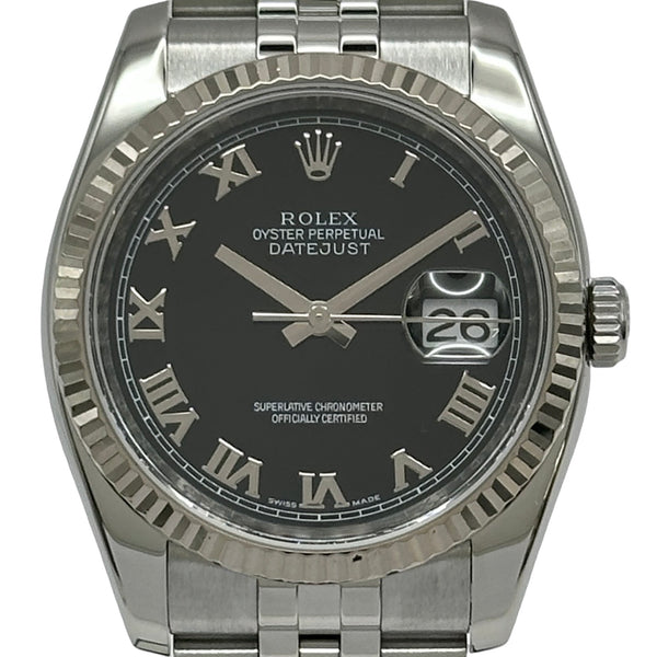 ロレックス ROLEX デイトジャスト36 116234 ブラック ホワイトゴールド