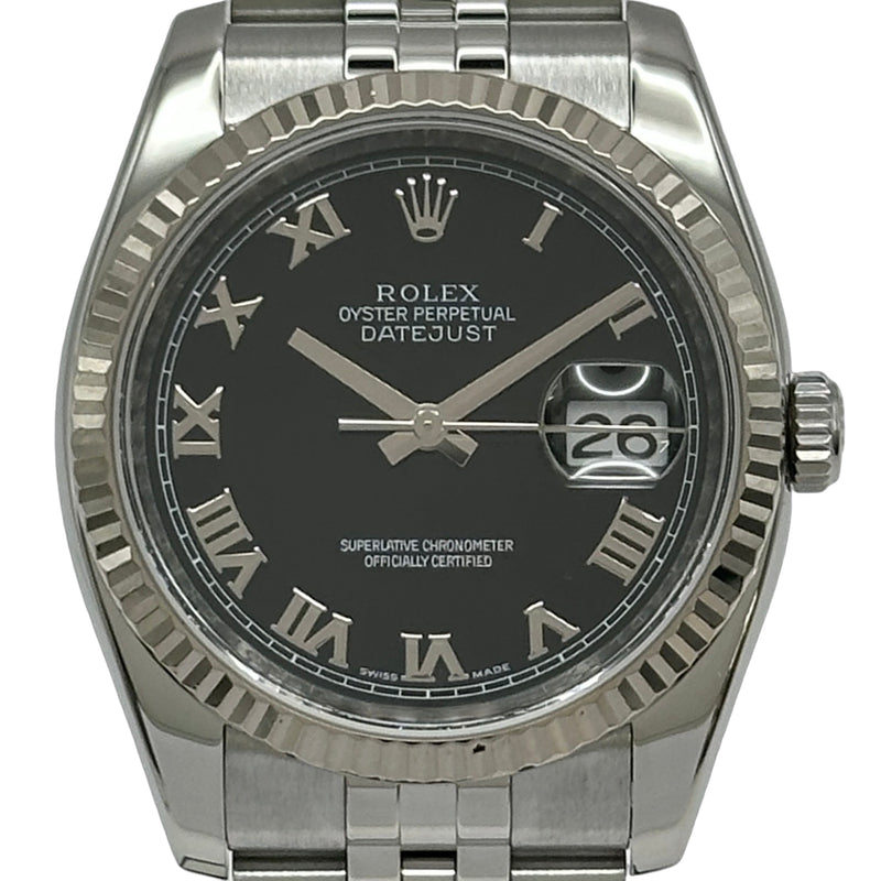 ロレックス ROLEX デイトジャスト36 116234 ブラック ホワイトゴールド