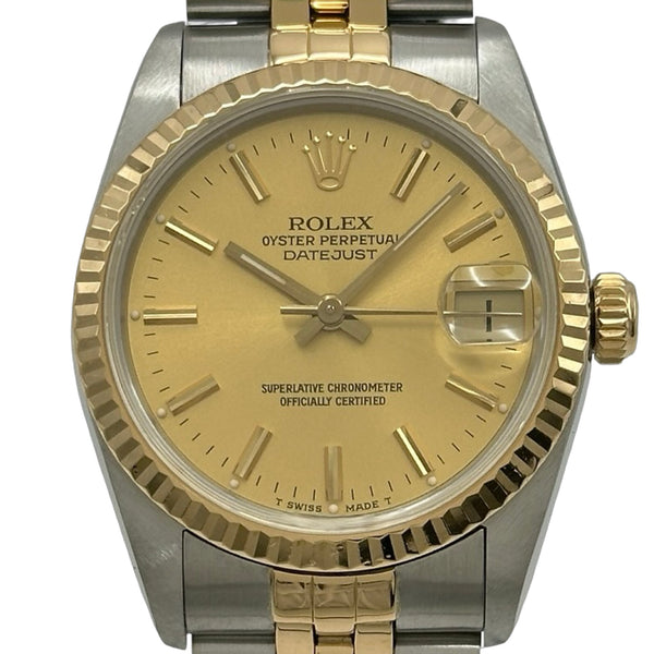 ジャンク品、動きません ROLEX Datejust 自動巻 ゴールド/シルバー ロレックス ROLEX デイトジャスト 68273 シャンパン K18/ステンレス