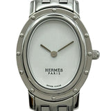 エルメス HERMES クリッパーオーバル CO1.210 ホワイト ステンレススチール クオーツ レディース 腕時計