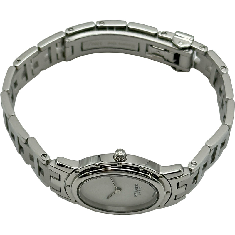 エルメス HERMES クリッパーオーバル CO1.210 ホワイト ステンレス