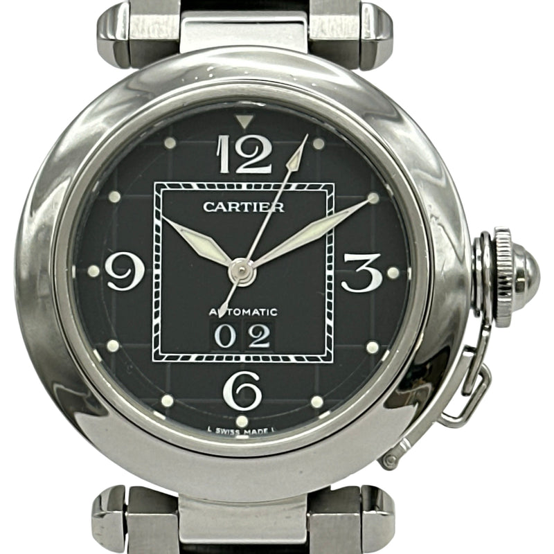 カルティエ Cartier パシャC 35mm ビッグデイト W31053M7 ブラック