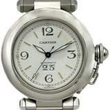 カルティエ Cartier パシャC ビッグデイト W31044M7 ホワイト ステンレススチール 自動巻き メンズ 腕時計