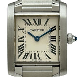 カルティエ Cartier タンクフランセーズ SM W51008Q3 ホワイト ステンレススチール クオーツ レディース 腕時計