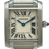 カルティエ Cartier タンクフランセーズ SM W51008Q3 ホワイト ステンレススチール クオーツ レディース 腕時計