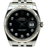 ロレックス ROLEX デイトジャスト36 116234G ブラック ホワイトゴールド/ステンレススチール　 自動巻き メンズ 腕時計