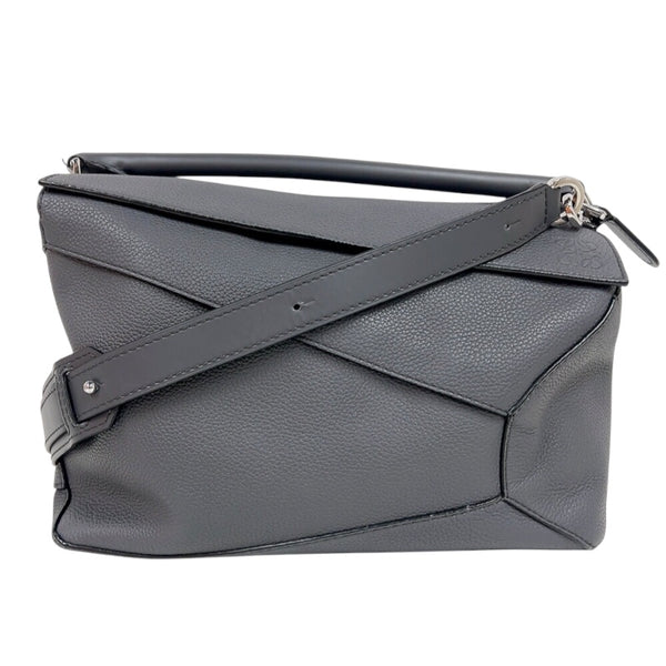 ロエベ LOEWE パズルエッジバッグ　ラージ B510140X01 グレー　シルバー金具 カーフ メンズ ショルダーバッグ