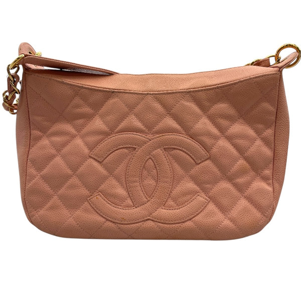 シャネル CHANEL ココマークワンショルダーバッグ ピンク キャビアスキン レディース