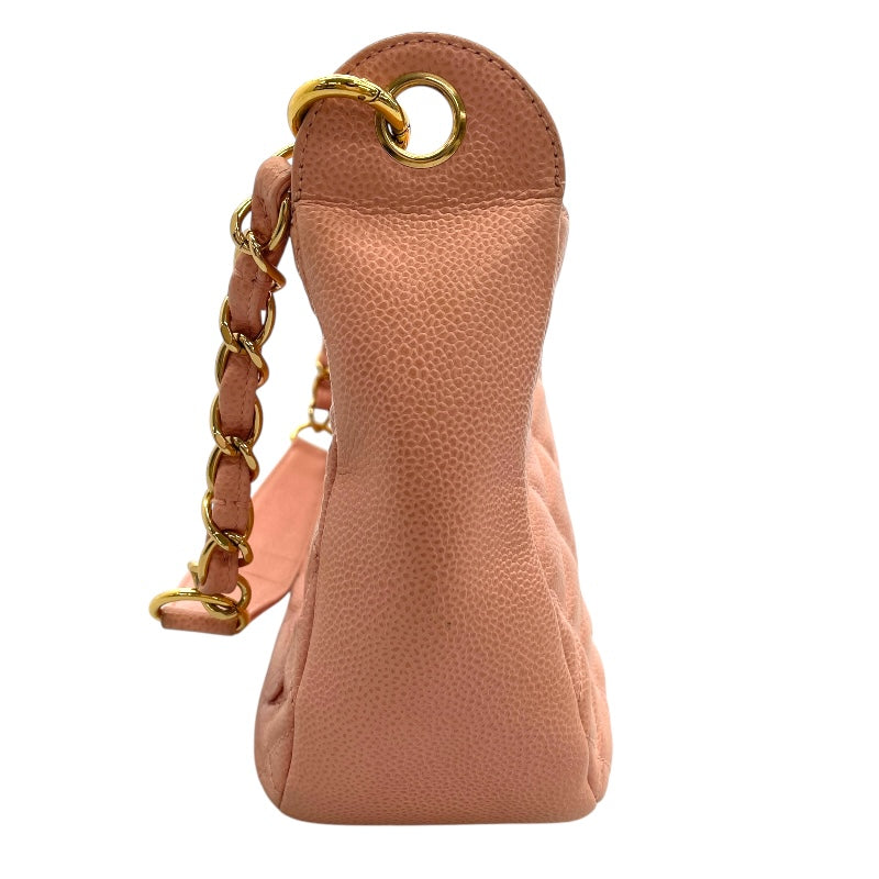 シャネル CHANEL ココマークワンショルダーバッグ ピンク キャビアスキン レディース