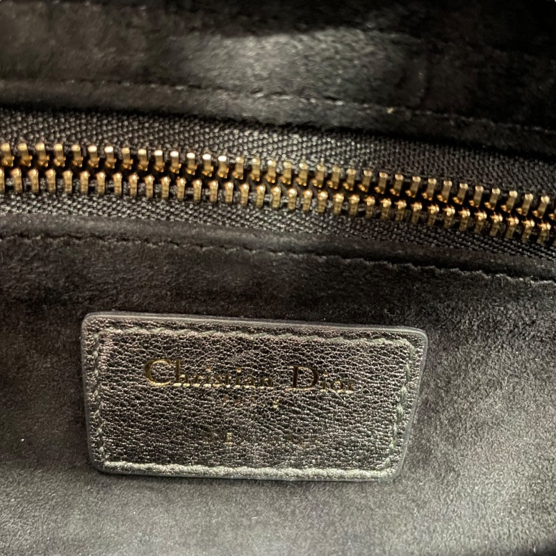 クリスチャン・ディオール Christian Dior MY ABCDIOR レディディオール スモール M0538 OWEC メタリックグレー カナージュ/ラムスキン  レディース ショルダーバッグ