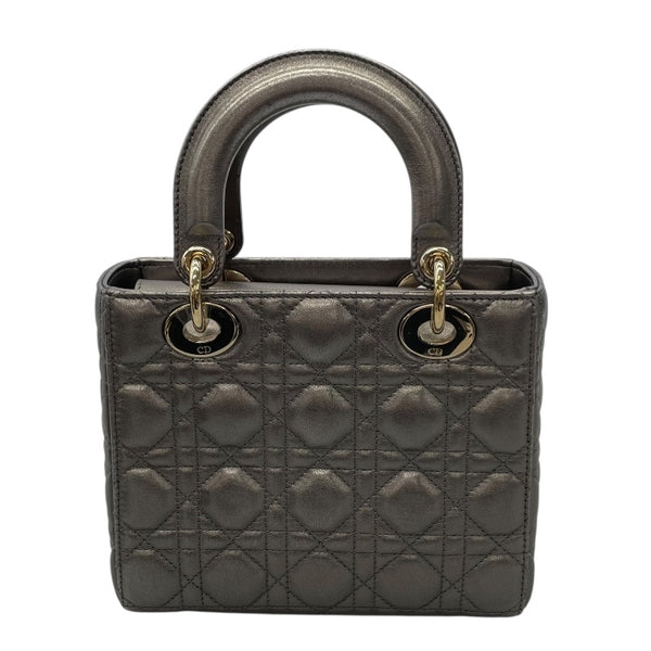 クリスチャン・ディオール Christian Dior MY ABCDIOR レディディオール スモール M0538 OWEC メタリックグレー カナージュ/ラムスキン  レディース ショルダーバッグ