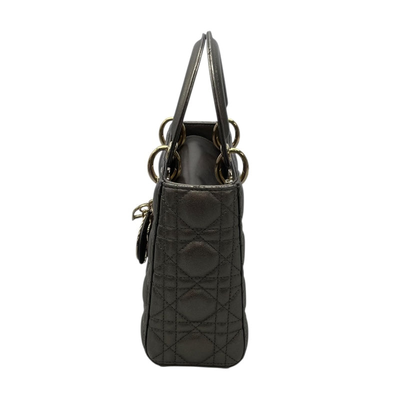 クリスチャン・ディオール Christian Dior MY ABCDIOR レディディオール スモール M0538 OWEC メタリックグレー カナージュ/ラムスキン  レディース ショルダーバッグ