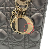 クリスチャン・ディオール Christian Dior MY ABCDIOR レディディオール スモール M0538 OWEC メタリックグレー カナージュ/ラムスキン  レディース ショルダーバッグ