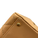シャネル CHANEL ワイルドステッチハンドバッグ ベージュ　ゴールド金具 レザー レディース ハンドバッグ