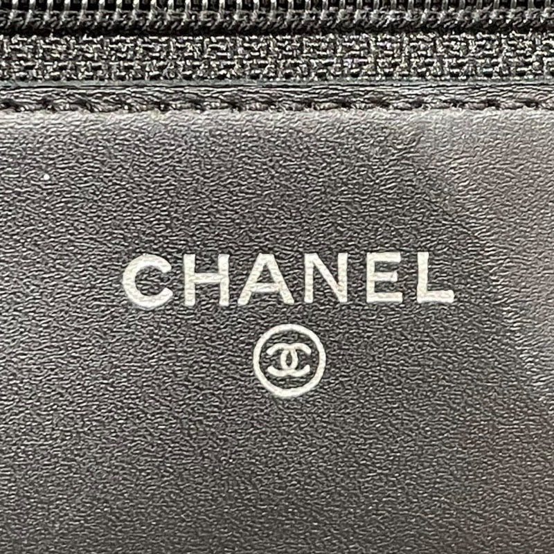 シャネル CHANEL ココマークチェーンウォレット ブラック/シルバー キャビアスキン レディース ショルダーバッグ