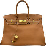 エルメス HERMES バーキン35 □G刻印 ゴールド ゴールド金具 トゴ レディース ハンドバッグ
