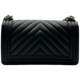 シャネル CHANEL ボーイシャネル25 Vステッチ A67086 26番台 ブラック/シルバー金具 カーフ レディース ショルダーバッグ