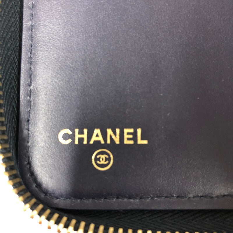 シャネル CHANEL ジップオーガナイザー A48982 21番台 ネイビー 