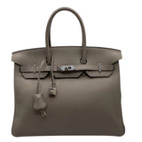 エルメス HERMES バーキン35 D刻印 グリスアスファルト シルバー金具 トリヨンノビーヨ レディース ハンドバッグ