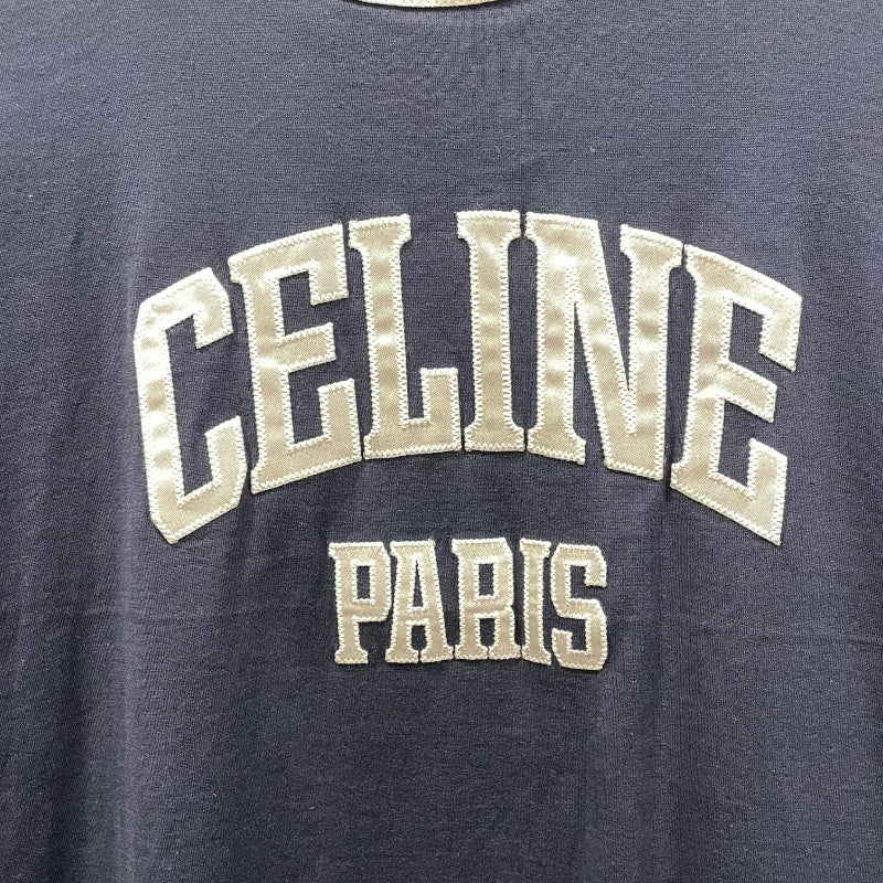 セリーヌ CELINE ロゴ刺繍リンガーTシャツ 2X59J671Q ネイビー セリーヌ CELINE ロゴ刺繍リンガーTシャツ 2X59J671Q ネイビー
