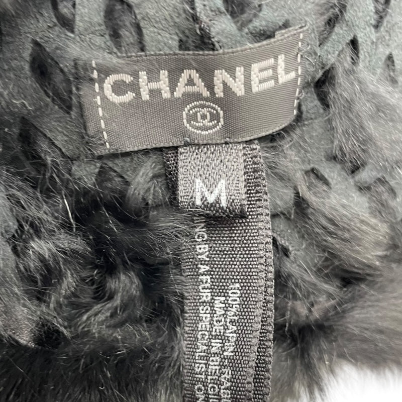 シャネル CHANEL パール装飾ラパンファーハット ブラック ラパン ユニセックス その他ファッション雑貨