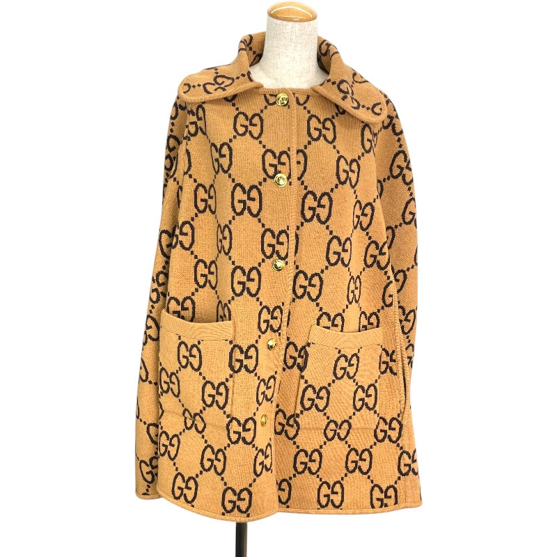グッチ GUCCI GG総柄リバーシブルケープ 699876 ブラウン ウール レディース その他アウター