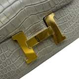エルメス HERMES コンスタンス3 24 C刻印 グリペール/ゴールド金具 アリゲーターマット レディース ショルダーバッグ
