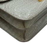 エルメス HERMES コンスタンス3 24 C刻印 グリペール/ゴールド金具 アリゲーターマット レディース ショルダーバッグ
