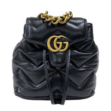 グッチ GUCCI GGマーモント キルティング バックパック 777253 ブラック ゴールド金具 レザー レディース リュック デイパック