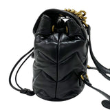 グッチ GUCCI GGマーモント キルティング バックパック 777253 ブラック ゴールド金具 レザー レディース リュック デイパック