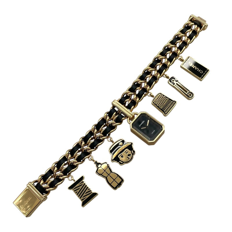 シャネル CHANEL プルミエール チャーム クチュール M 数量限定モデル H9859 ブラック GP クオーツ レディース 腕時計