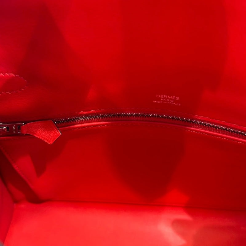 エルメス HERMES ケリー28 内縫い Y刻　 ベージュ・ヴァーミリオン/SV金具 トワル・スイフト レディース ショルダーバッグ