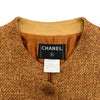 シャネル CHANEL ウッドボタンツイードジャケット P18027 オレンジ ツイード レディース テーラードジャケット