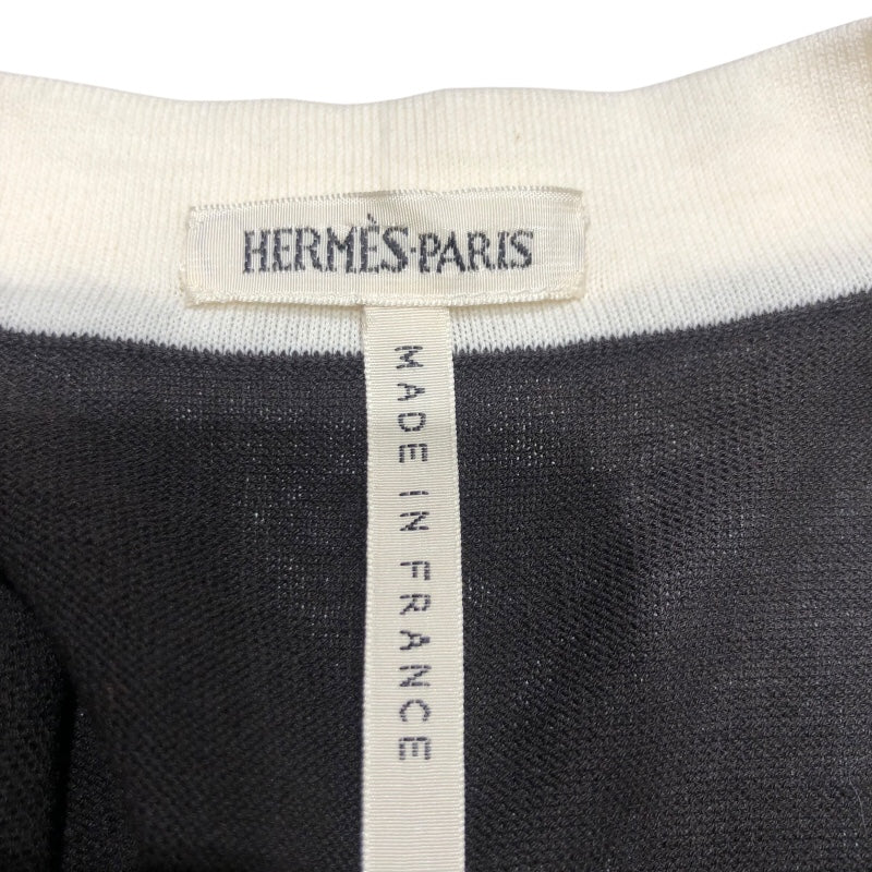 エルメス HERMES ニットカーディガンj ブラック コットン レディース カーディガン