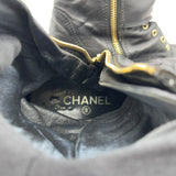 シャネル CHANEL ココマークエナメルトゥショートブーツ G35229 ブラック レザー レディース ブーツ