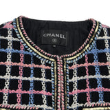 シャネル CHANEL ココマークボタンノーカラーツイードジャケット P72500 ブラック ツイード レディース ノーカラージャケット
