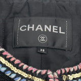 シャネル CHANEL ココマークボタンノーカラーツイードジャケット P72500 ブラック ツイード レディース ノーカラージャケット