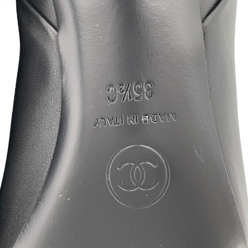 シャネル CHANEL ココマークロゴショートブーツ G33239 ブラック レザー レディース ブーツ