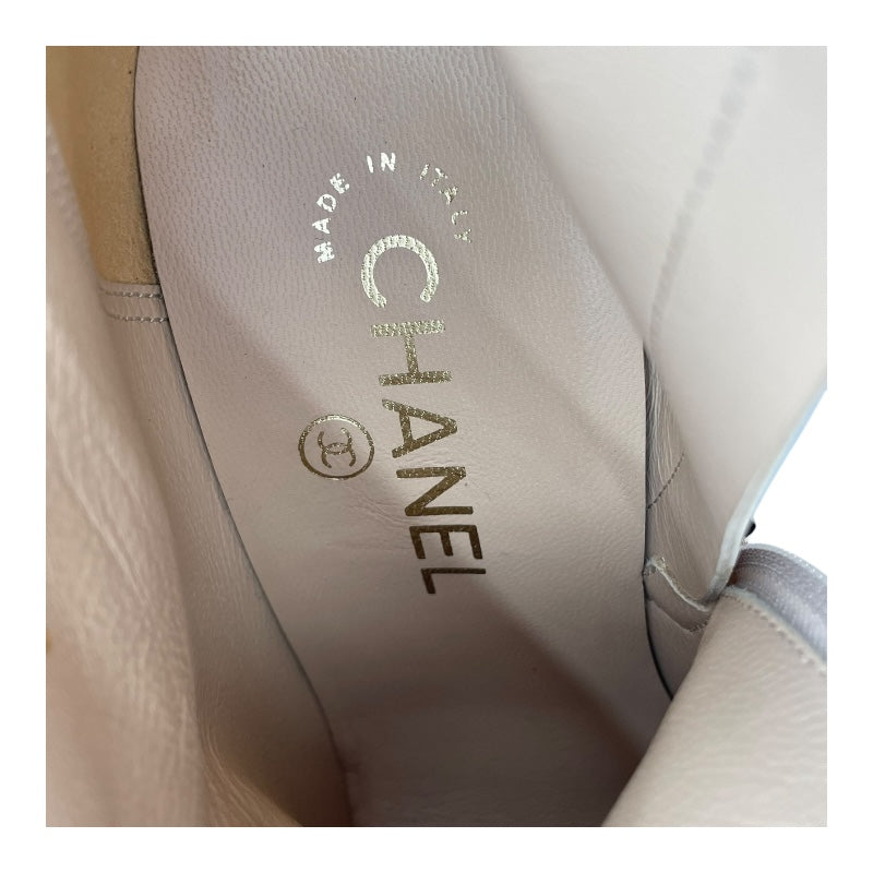 シャネル CHANEL パール装飾ショートブーツ G32752 ベージュ スウェード レディース ブーツ